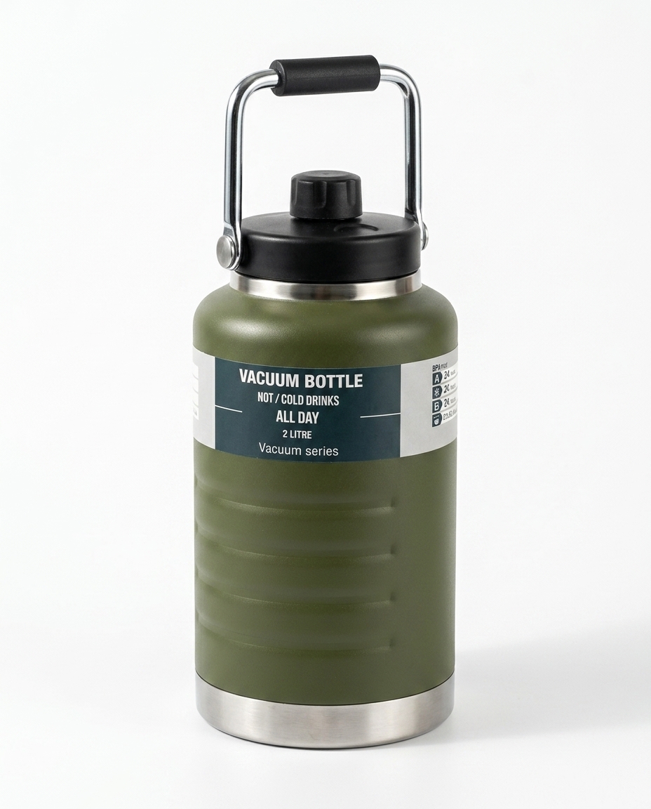 AI generated Stay Chill 2 litre bottle in Olive Green